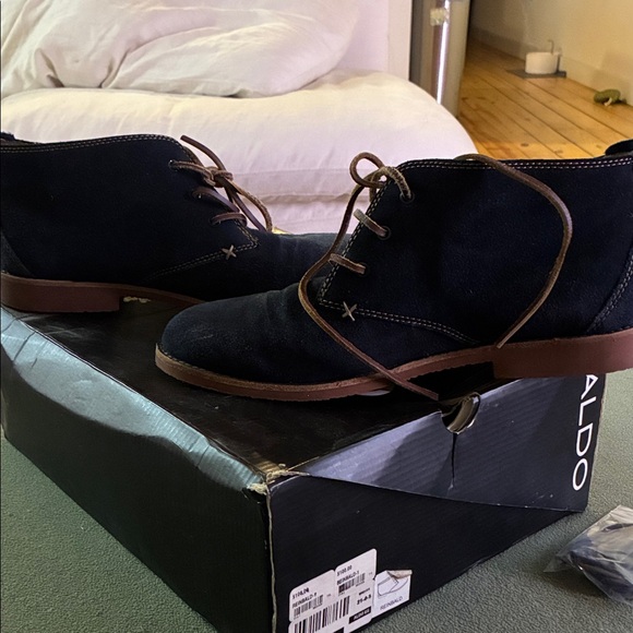Aldo Men\'s Navy Suede Chukka Boots - Reinbald-1